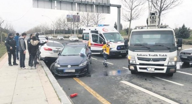 Çankaya’da zincirleme trafik kazası: 2 yaralı