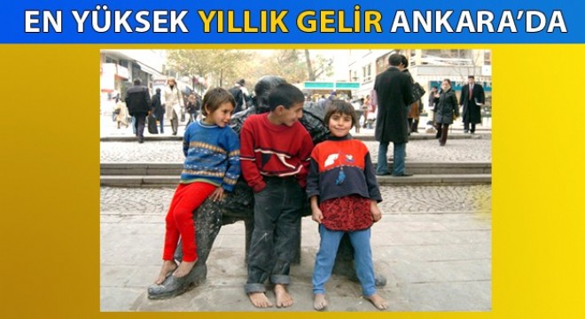 En yüksek gelir Ankara da