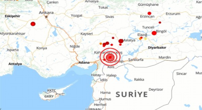 Kahramanmaraş ta deprem